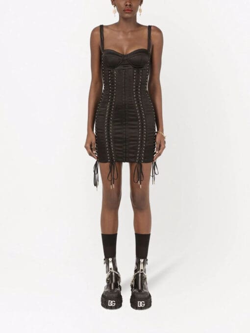 Dolce & Gabbana  lace-up sleeveless dress - Image 3