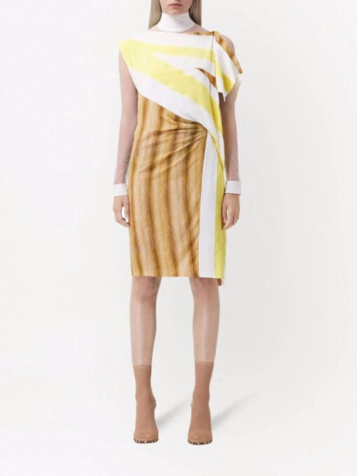 Burberry  graphic-print asymmetric dress - Image 3