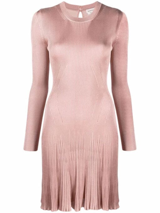 Alexander McQueen  ribbed-knit pleated dress