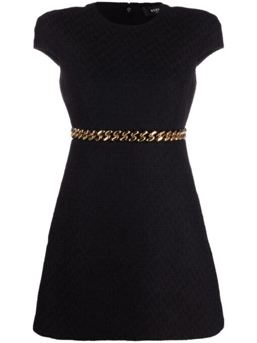 Versace  woven chain-link mini shift dress