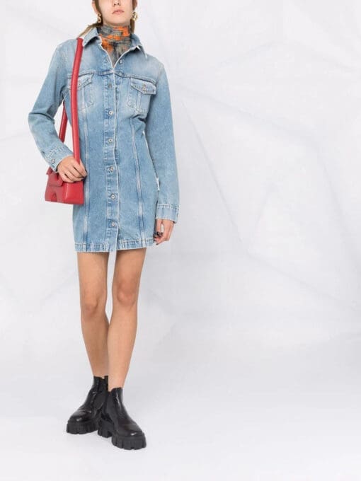 Off-White  long-sleeve denim shirtdress - Image 2