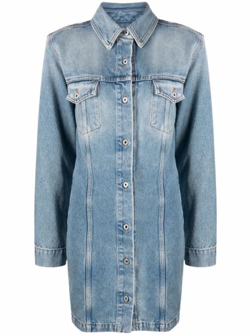 Off-White  long-sleeve denim shirtdress