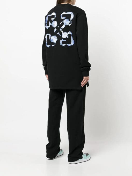 Off-White  floral logo-print sweatshirt dress - Image 4