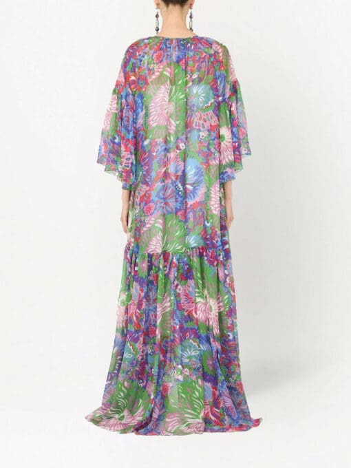 Dolce & Gabbana  60s-print long chiffon caftan - Image 4