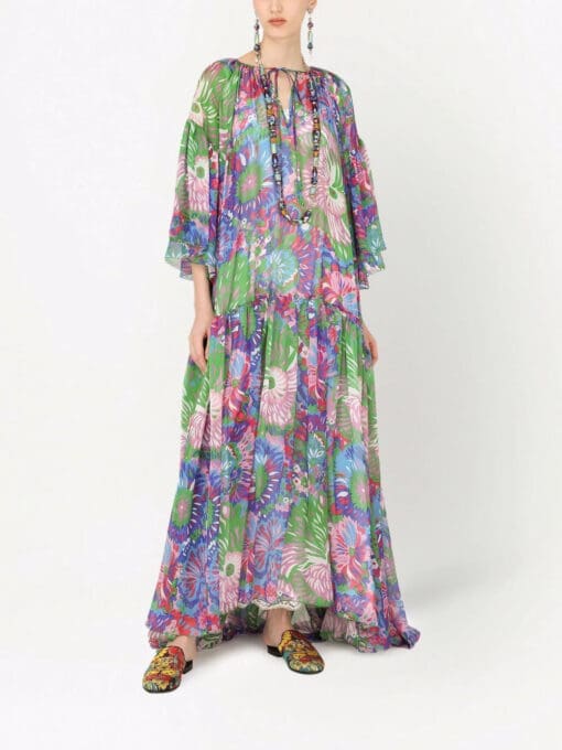 Dolce & Gabbana  60s-print long chiffon caftan - Image 2