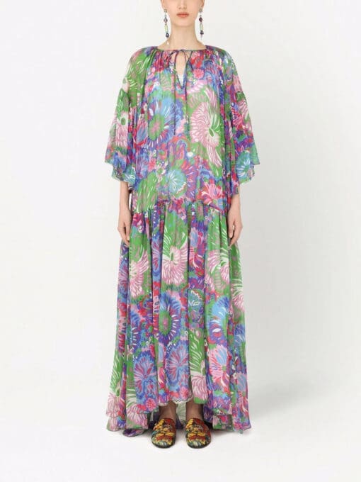 Dolce & Gabbana  60s-print long chiffon caftan - Image 3