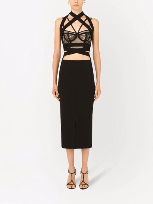 Dolce & Gabbana  cut-out bustier midi dress - Image 3