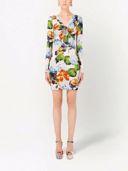 Dolce & Gabbana  floral-print mini dress - Image 3