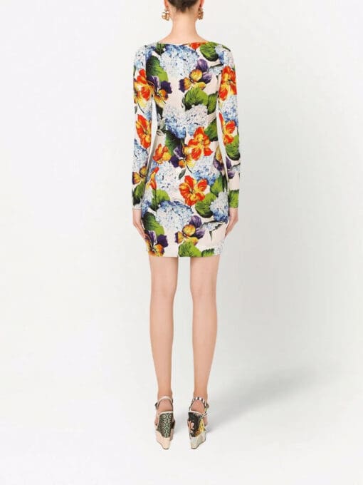 Dolce & Gabbana  floral-print mini dress - Image 4