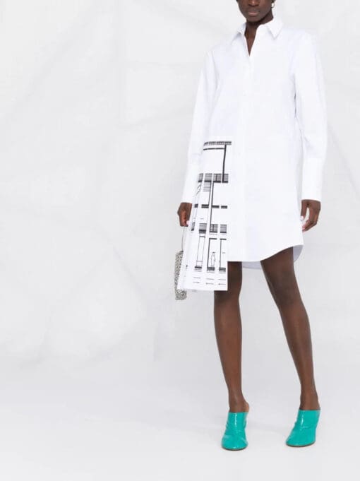 Off-White  pleated-panel shirt dress. - Image 2