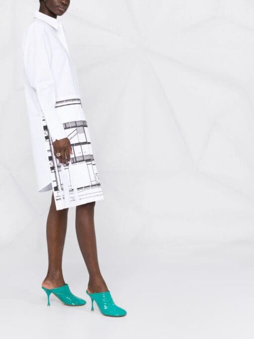 Off-White  pleated-panel shirt dress. - Image 4