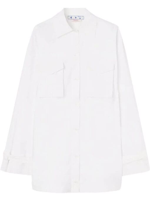 Off-White  poplin cargo shirt dress