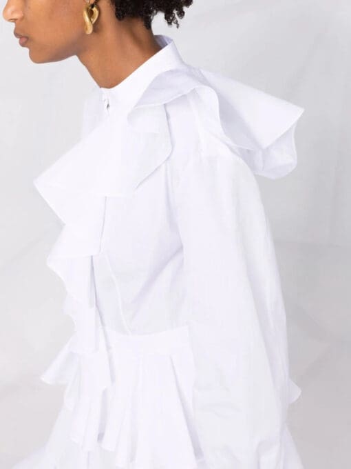 Alexander McQueen  ruffle-detail shirt dress - Image 3