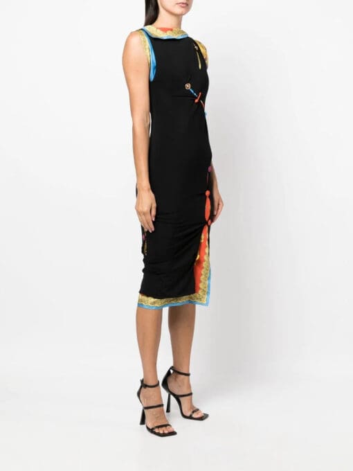 Versace  sleeveless button-embellished midi dress - Image 3