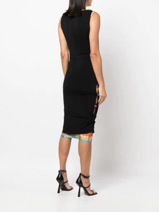 Versace  sleeveless button-embellished midi dress - Image 4