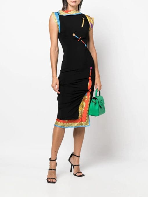 Versace  sleeveless button-embellished midi dress - Image 2