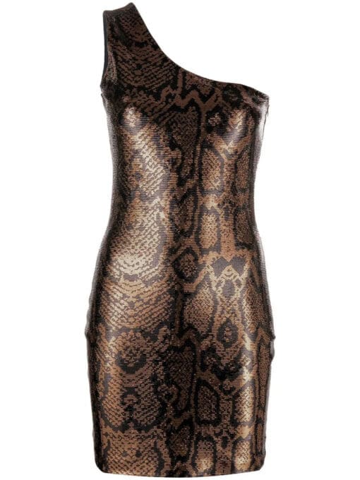 Balenciaga  snakeskin-print sequinned mini dress