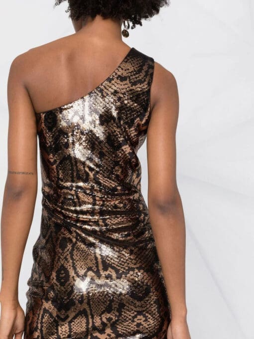 Balenciaga  snakeskin-print sequinned mini dress - Image 3