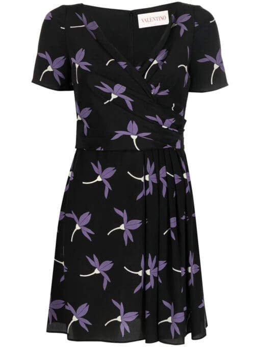 Valentino Garavani  floral-print pleated dress