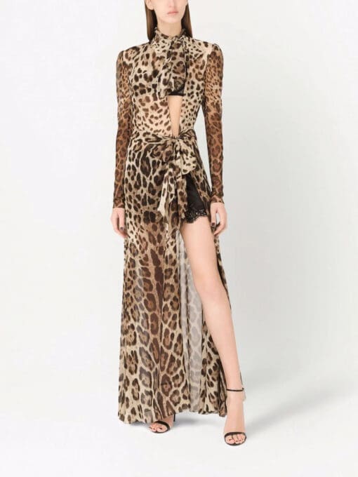 Dolce & Gabbana  leopard-print slit-detail dress - Image 2