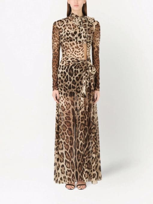 Dolce & Gabbana  leopard-print slit-detail dress - Image 3