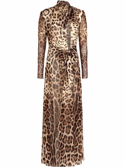 Dolce & Gabbana  leopard-print slit-detail dress