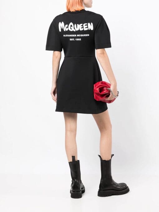 Alexander McQueen  logo-print skater mini dress - Image 2