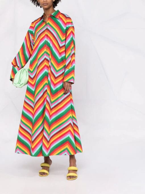 Valentino Garavani  chevron print shirt maxi dress - Image 2