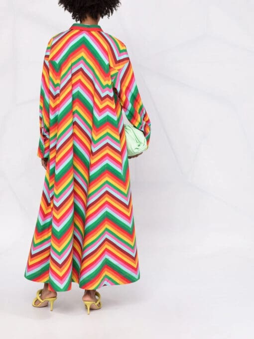 Valentino Garavani  chevron print shirt maxi dress - Image 4