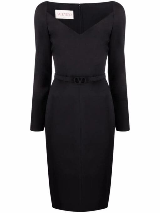 Valentino Garavani  VLogo fitted midi dress