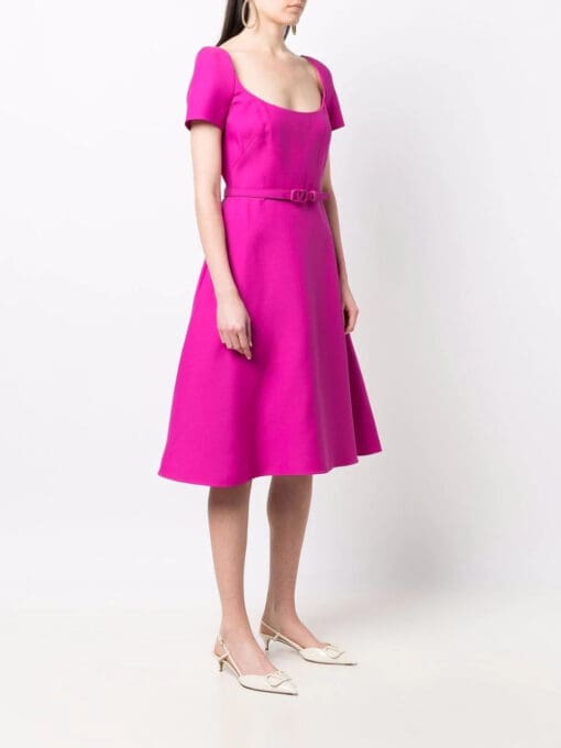 Valentino Garavani  logo-plaque belted dress - Image 3