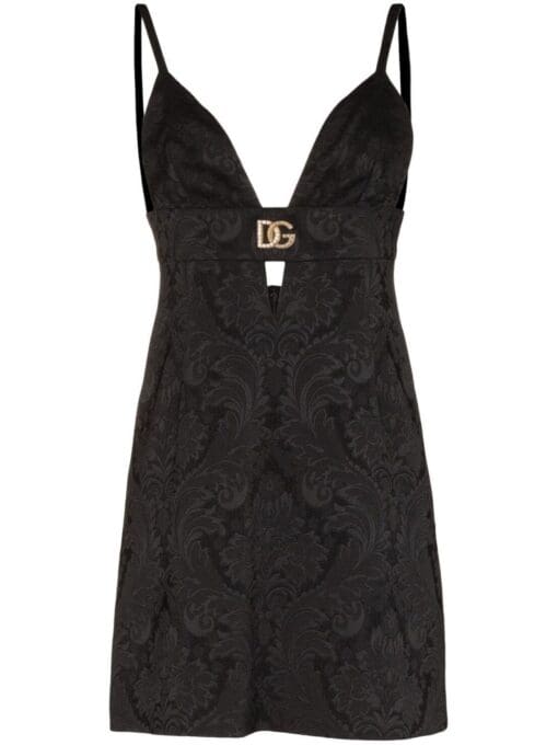 Dolce & Gabbana  DG plaque brocade mini dress