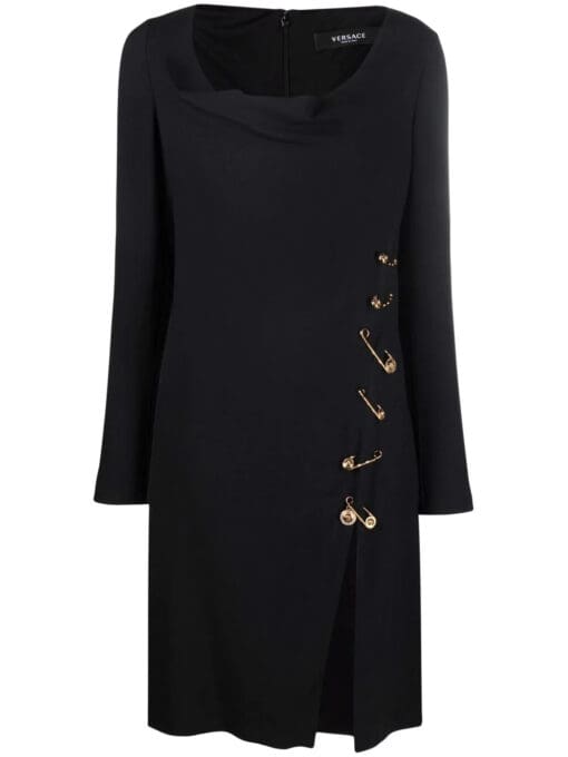 Versace  safety-pin cowl-neck dress