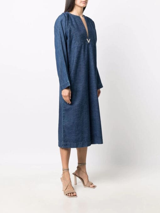 Valentino Garavani  V-neck denim dress - Image 3