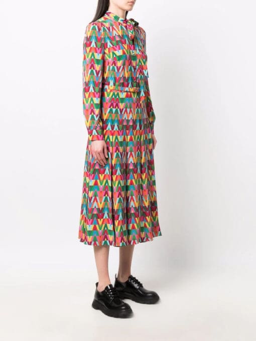 Valentino Garavani  logo-print mid-length dress - Image 3