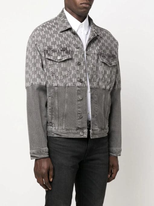 Karl Lagerfeld  monogram-print denim jacket - Image 3