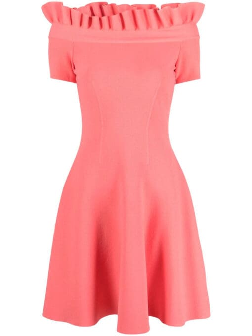 Alexander McQueen  ruffle knit flared dress