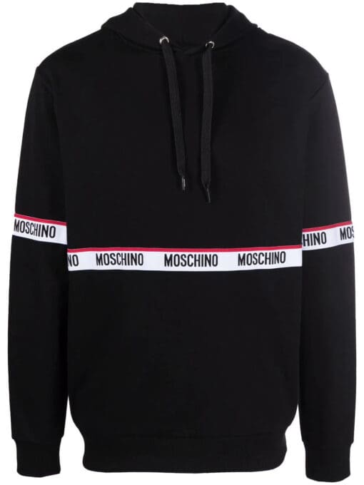 Moschino  logo-tape drawstring hoodie