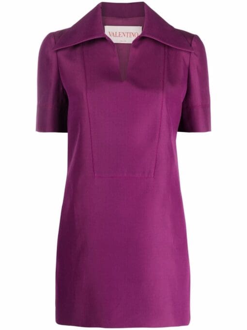 Valentino Garavani  open collar short sleeve dress