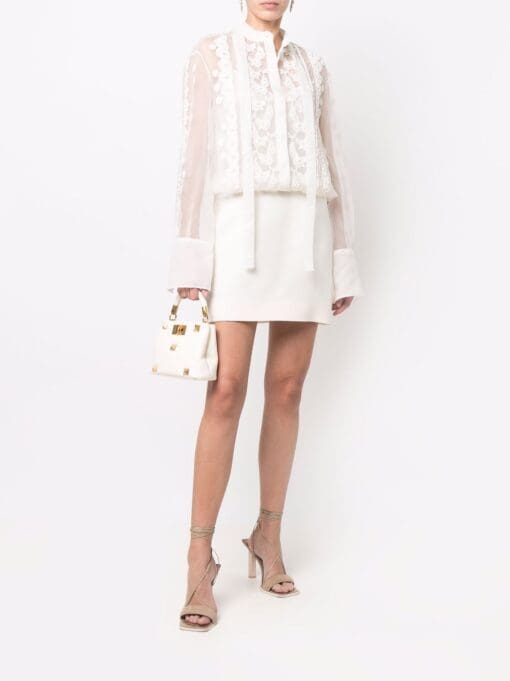 Valentino Garavani  floral-embroidered long-sleeve dress - Image 2