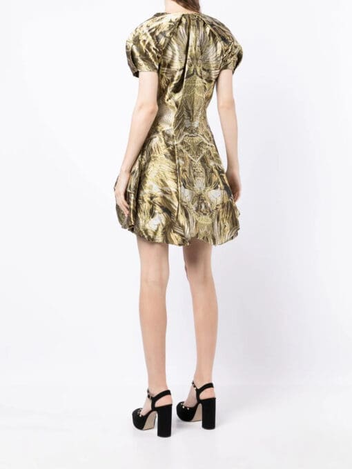 Alexander McQueen  jacquard-pattern mini dress - Image 4