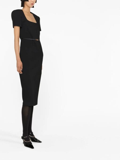 Versace  Medusa plaque belted midi dress - Image 3