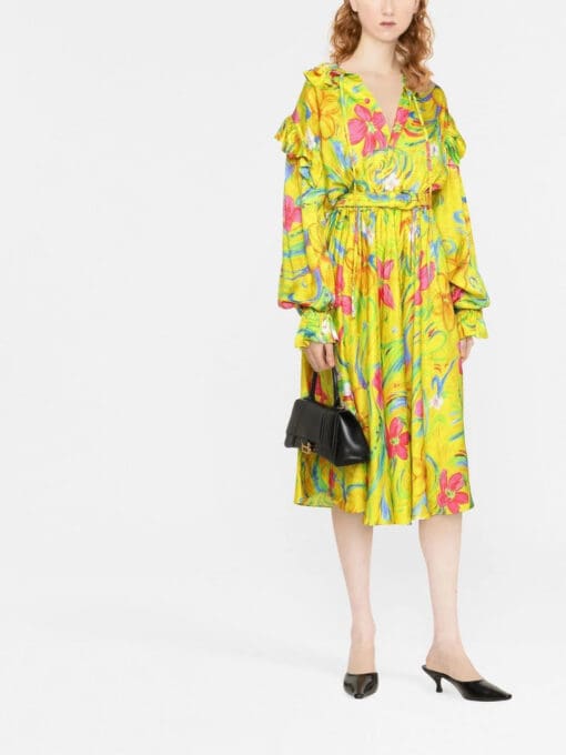 Balenciaga  floral jacquard off-shoulder dress - Image 2