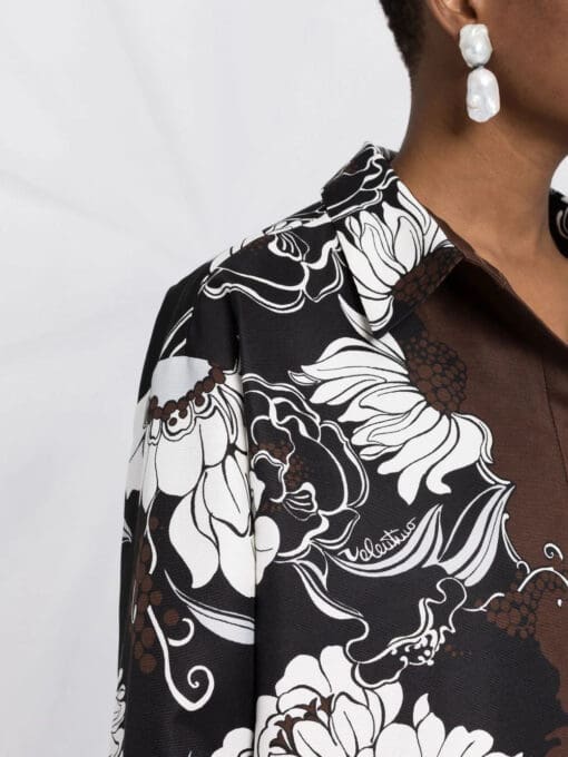 Valentino Garavani  floral-print shirt dress - Image 3