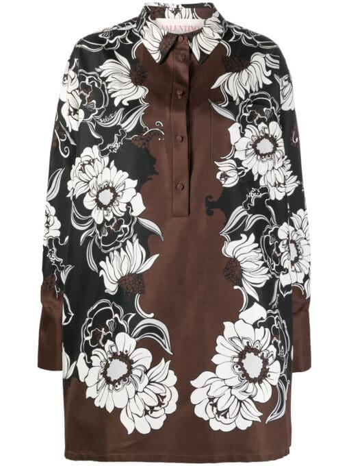 Valentino Garavani  floral-print shirt dress