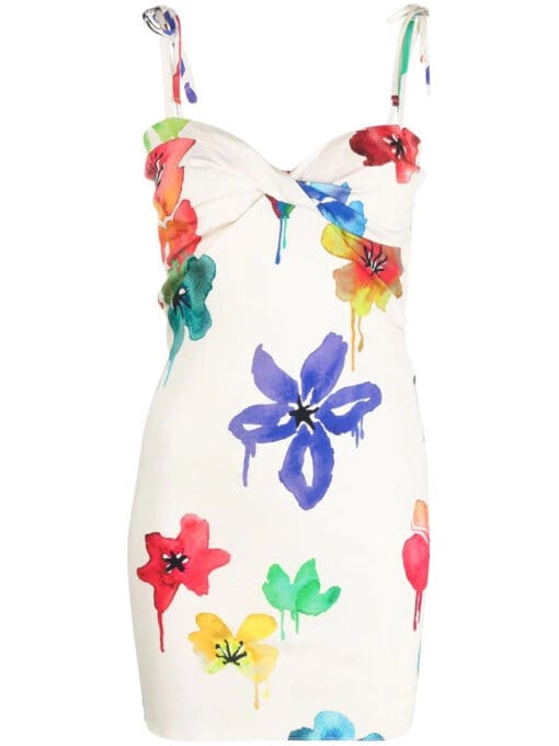 Off-White  floral-print sleeveless dress