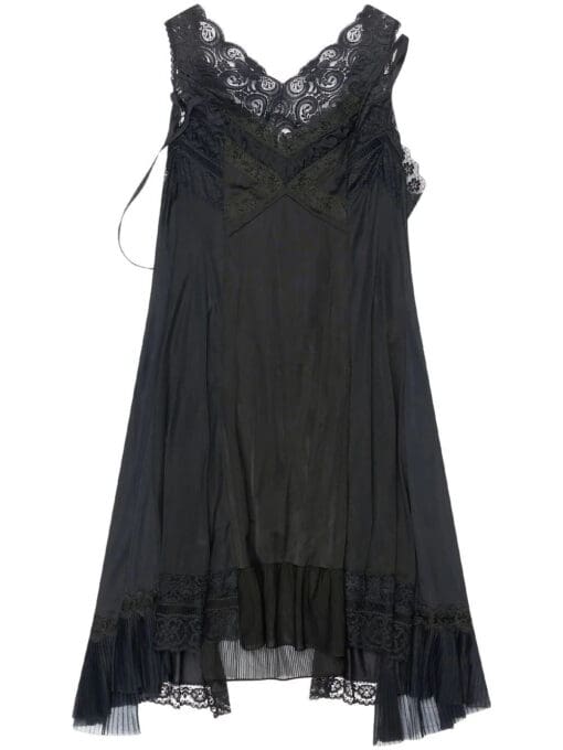 Balenciaga  lace-trim sleeveless asymmetric-hem dress