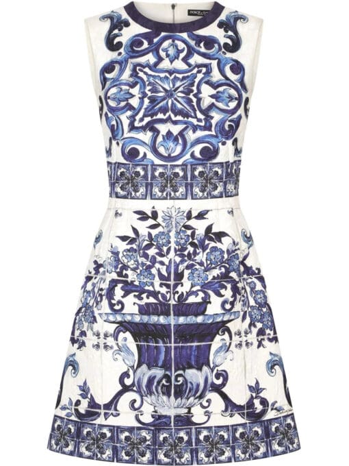 Dolce & Gabbana  Majolica-print brocade mini dress