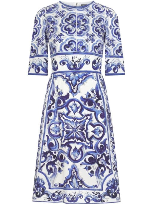 Dolce & Gabbana  Majolica-print midi dress