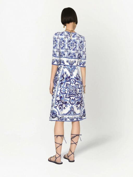 Dolce & Gabbana  Majolica-print midi dress - Image 4